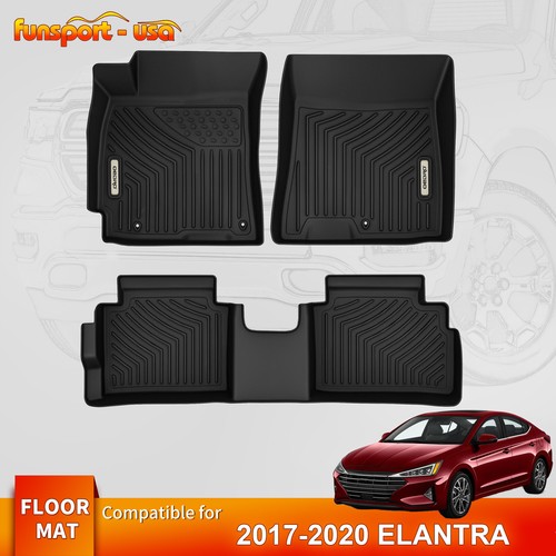 Car Floor Mats for 20172020 Hyundai Elantra 1st & 2nd Row TPE All