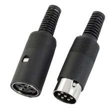 Pair 6Pin DIN Male to Female Socket Audio Cable Adapter Connector 6mm