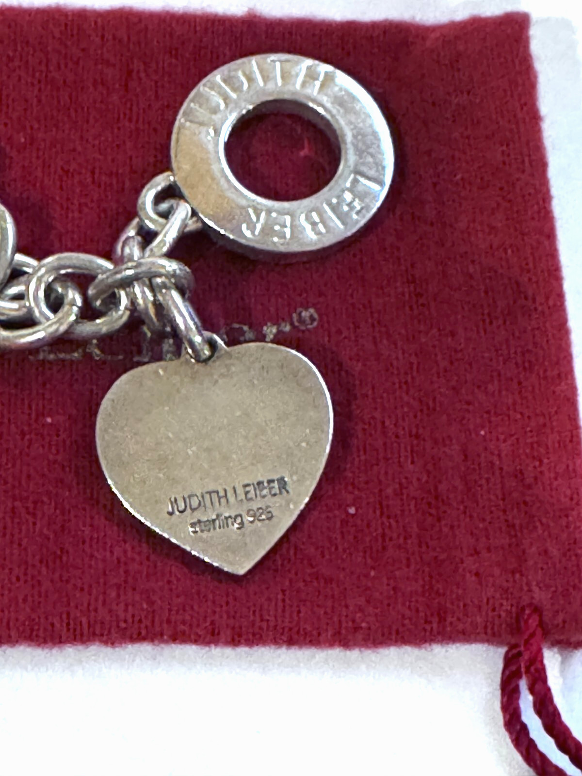JUDITH LEIBER Solid Sterling Silver 925 Heart Rhi… - image 2