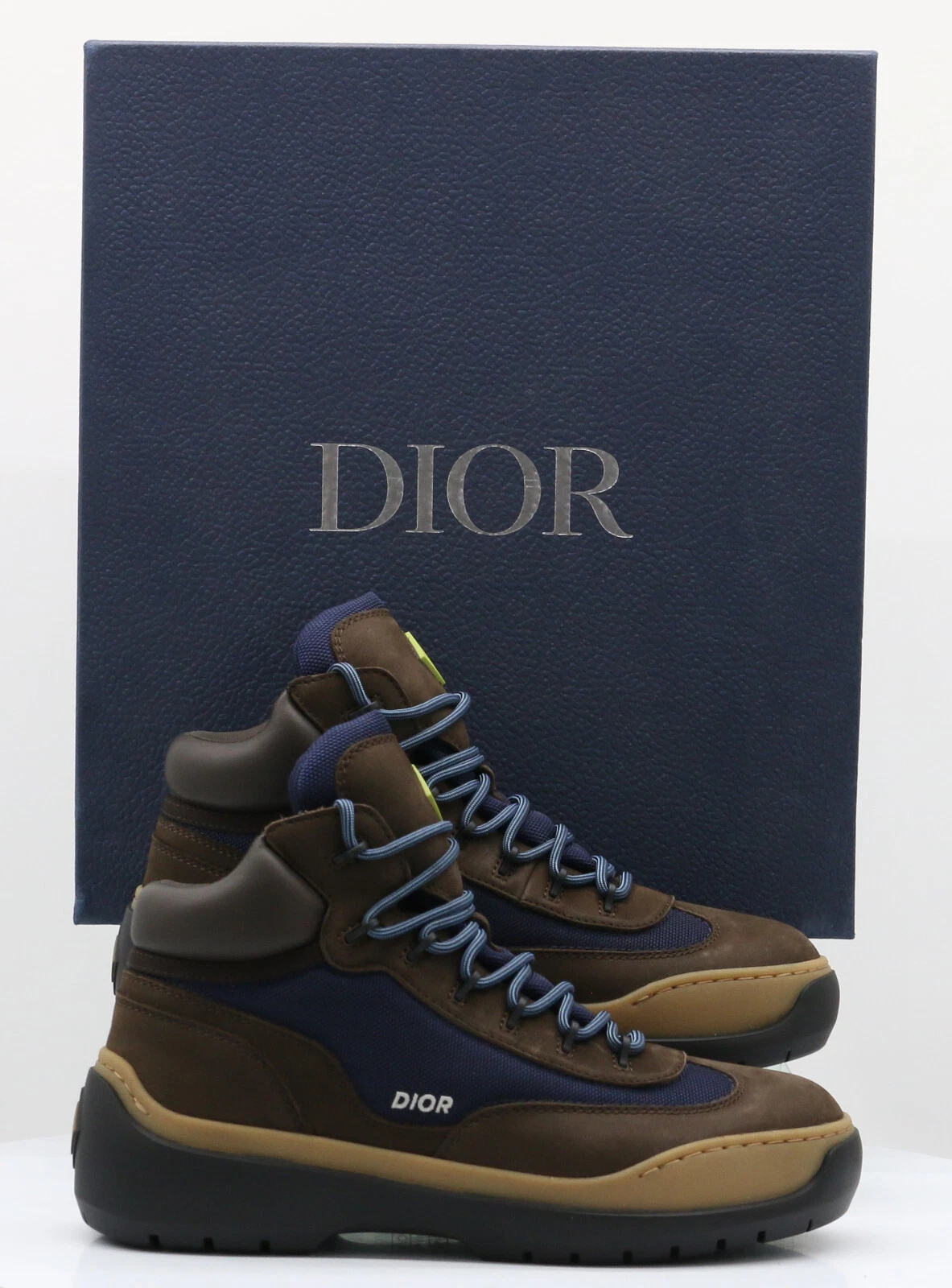 BOTTE DE RANDONNÉE HOMME DEMI TOILE CUIR DIOR DEAN UK 6 EU 40 MARRON MARINE PRIX DE VENTE AU PRIX DE VENTE OUI