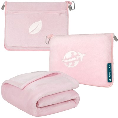 Travel Blanket Pillow Set Plane Car Long Flight Airplane Neck Pillow Soft Fleece