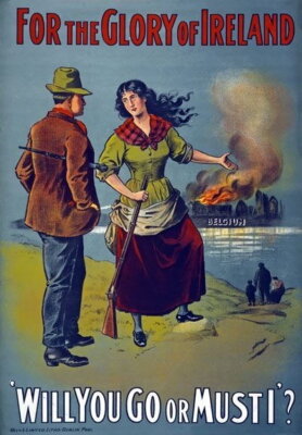 84296 Vintage For The Glory Of Ireland Belgium Enlist Decor Wall Print Poster