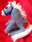 Sock Monkey Horse Blue Sock Monkey Customizable Handmade — photo 1