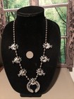 Estate find VINTAGE PEWTER & SONORAN GOLD Turquoise Squash Blossom Necklace — photo 6