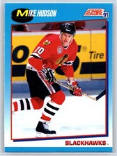 1991-92 Score Canadian Bilingual Mike Hudson Chicago Blackhawks #389