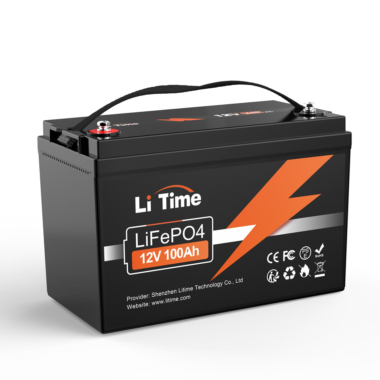 LiTime 12V 100Ah MINI LiFePO4 Lithium Battery, Upgraded Max. 1280Wh Energy  Small Size LiFePO4 Battery with Upgraded 100A BMS for RV, Camper, Solar