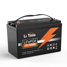Litime 12V 100Ah LiFePO4 Lithium Battery 100A BMS 4000-15000 Cycles for RV Solar