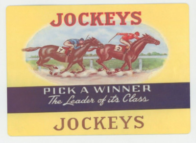 Jockeys Vintage Style METAL Label Ad Sign - Horse Racing