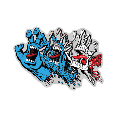 Santa Cruz Skateboard Sticker Evolve Hand Clear Mylar Multi 6