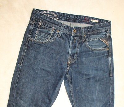 REPLAY BLUE MENS MORESK MA924 JEANS approx 29/32 SLIM STRAIGHT W29 L32