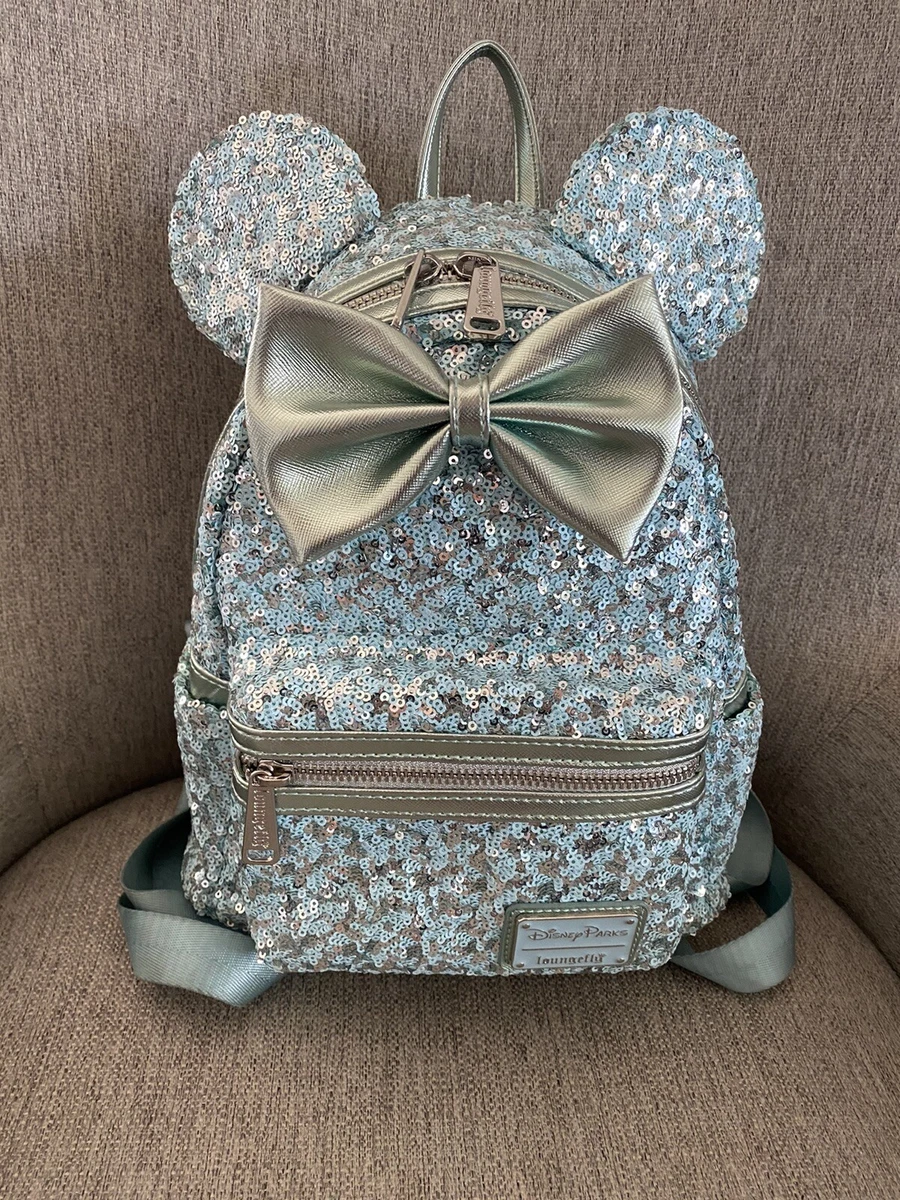 Disney Parks Loungefly Arendelle Aqua Sequins Backpack Retired | eBay