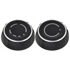 Pack of 2 Volume Knob Control Knob Cover Silver Black Left & Right Replacement