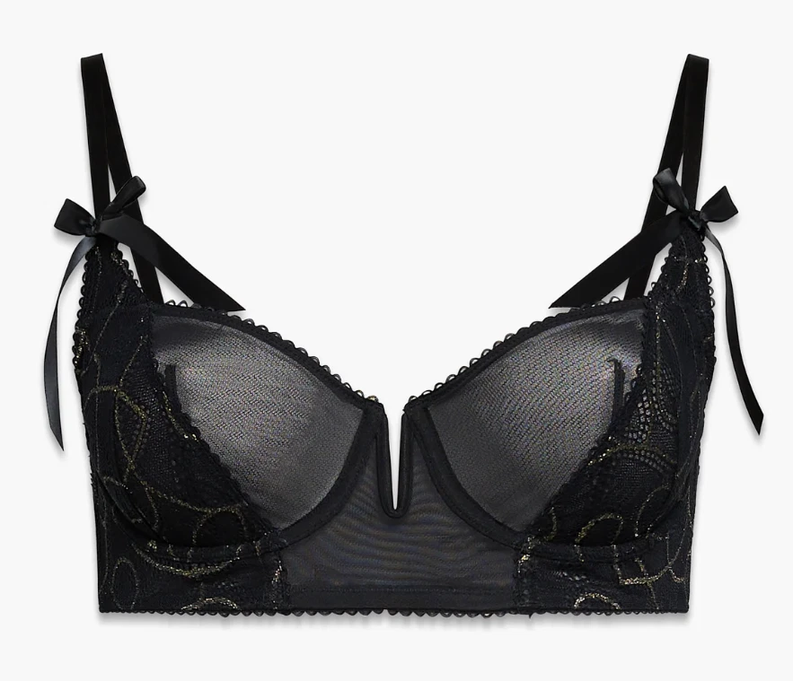 Savage X Fenty Peep Show Premiere Unlined Lace Balconette Bra Size