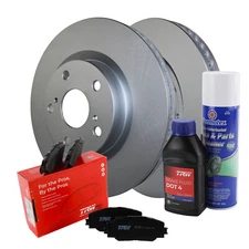 Front Brake Kit 296mm Disc Rotors TRW Pro Ceramic Pads For tC Matrix Mirai RAV4