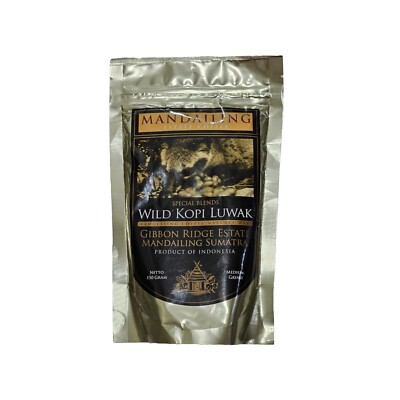 Mandailing Estate Coffee 150gr Wild Kopi Luwak from Sumatra, Indonesia