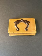 Vintage Tan Faux Leather Key Case Wallet Vegan 3  x 2  Keychain Snap Closure