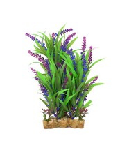 Aquarium Decor Fish Tank Ornament Artificial Plastic Plant Green/Purple, 11-inch
