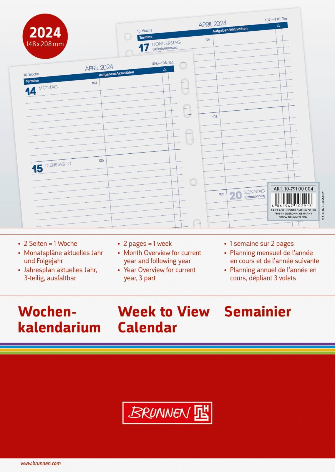 Brunnen A5 Ruled Exercise Notebooks – Pack Of 12 School Notebooks With 32 Sheets Each - View #14