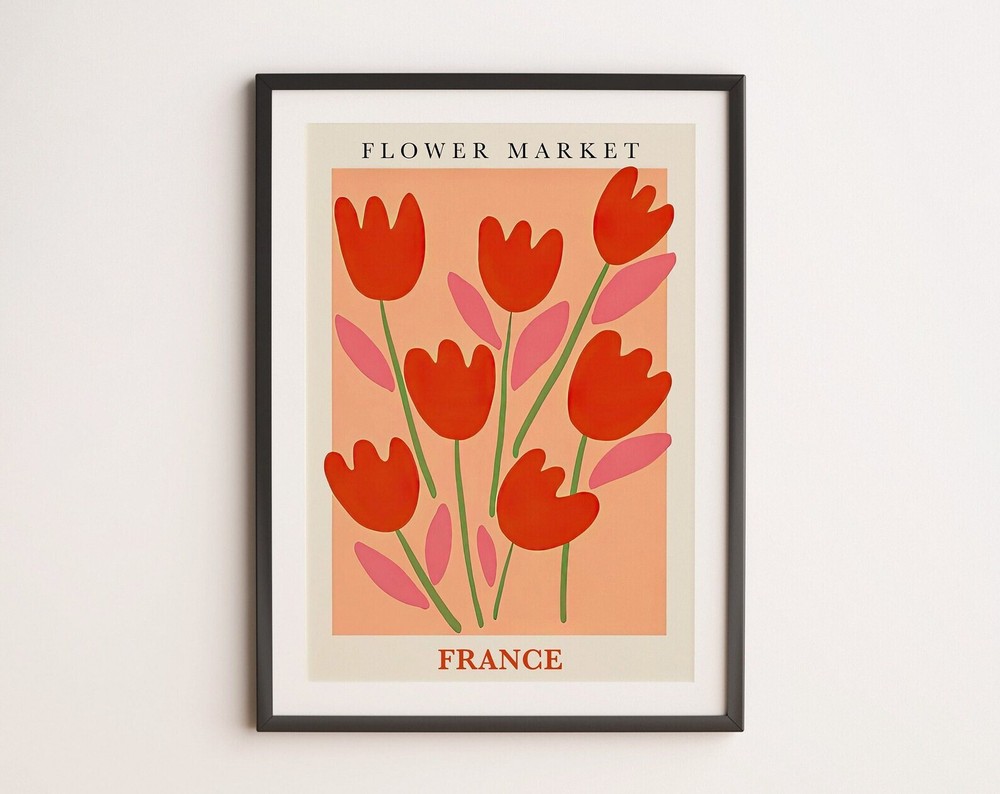 Flower Market France Flower Market Paris Print Flower Market Art Flower Market