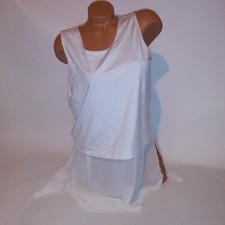 Alfani Tank Top Medium White Scoopneck Sleeveless Sheer Bottom New