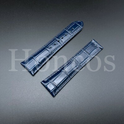 Fits For Omega Speedmaster 19mm Deployant Leather Watch Strap Band BL