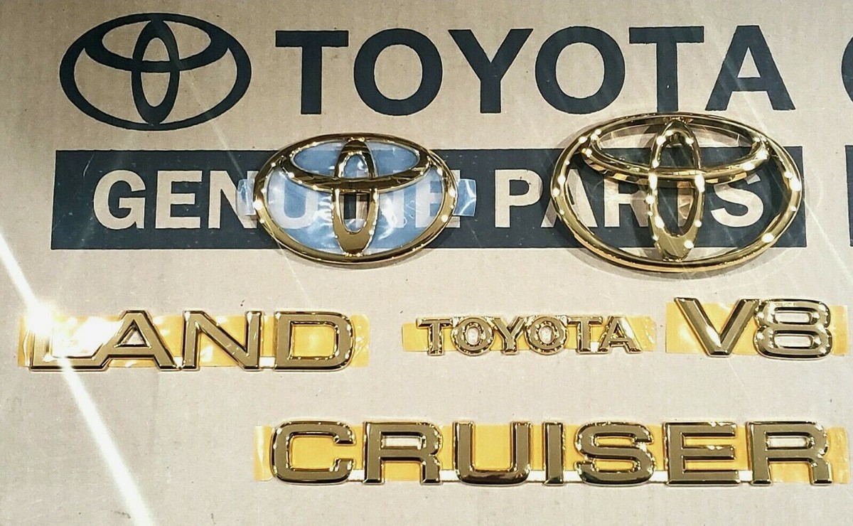 FITS TOYOTA LANDCRUISER EMBLEM 24K GOLD KIT 6 PCS FRONT