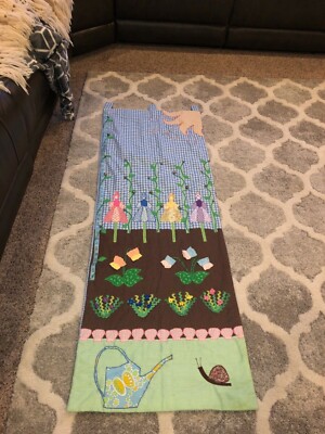 Vintage Sunset 70 s Embroidered FINISHED Child Growth Chart ''Im As Tall''