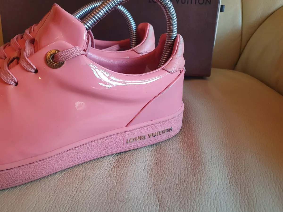 Louis Vuitton Hot Pink Patent and Leather Frontrow Sneakers Size