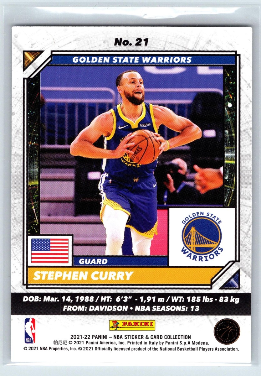 Stephen Curry 2021-22 Panini NBA Sticker & Card Collection #21 | eBay