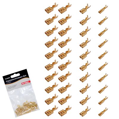 Flachsteckhülsen Set 40 Stück 2,8-4,8-6,3mm Kabelschuhe Crimp Sortiment