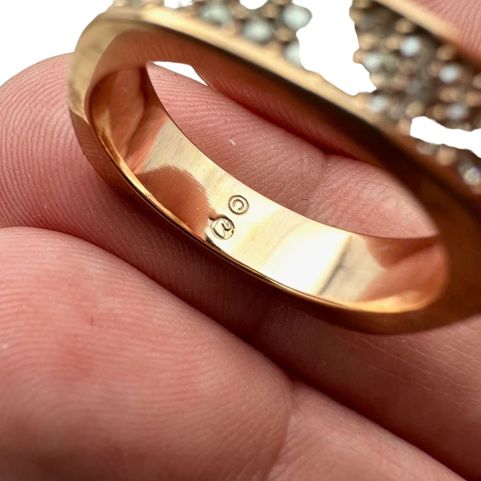 施华洛世奇天鹅玫瑰金镀透明水晶方形戒指 8 码 — 第 3/3 张图片