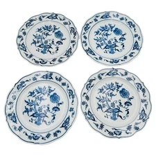 Blue Danube Set of 4 Snack / Bread / Dessert Cheese Plates Made In Japan RARE