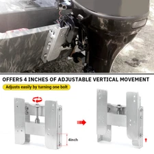 Jack Plate Tool Adjustable 4'' Outboard Boat Aluminum Factory Style Sliver