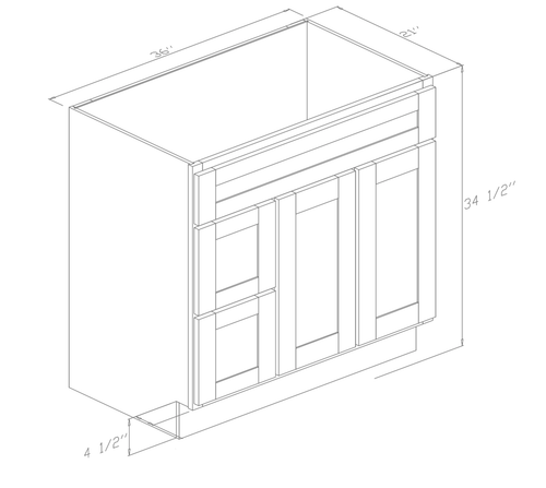 RTA Bathroom Vanity Sink Base, Shaker Bathroom Cabinet Base - Picture 96 of 106