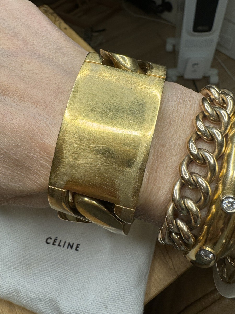 Celine Phoebe Philo Gourmette Chunky Cuban Curb Link ID Celine Phoebe Philo Gourmette Chunky Cuban Curb Link ID