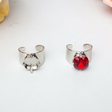 12mm Square  Wide Band Adjustable DIY Ring Bases  R 405 