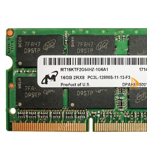 Micron 16GB 2RX8 PC3L-12800S DDR3L-1600Mhz 1.35V Laptop SO-DIMM RAM Memory ddr3 - Picture 3 of 4