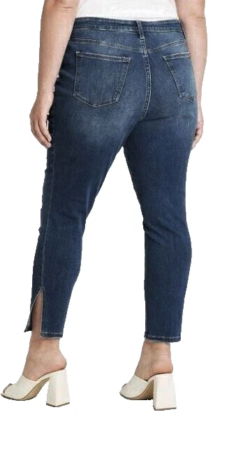 NWT AVA & VIV Blue Plus Size 26W Jeans Mid-Rise Skinny Tummy Control Stretch - Image 2 of 4