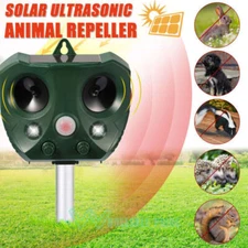 Solar Power Ultrasonic Animal Repeller Pest Repellent Cat Deer Raccoon Garden US