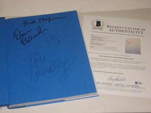 KNICKS' 50th Signed BOOK w/ Beckett LOA - HOLZMAN, BRADLEY, MONROE, DeBUSSCHERE - Picture 2 of 8