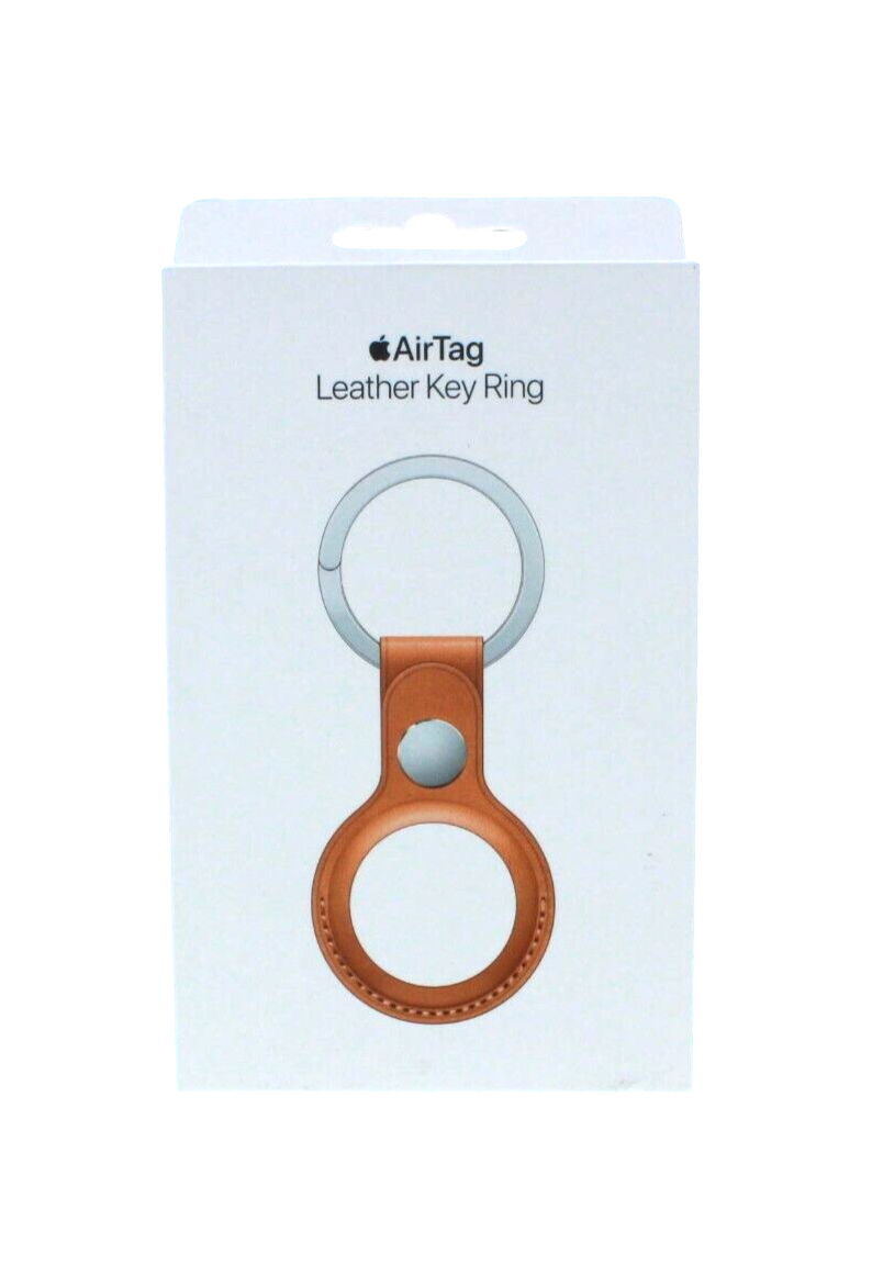 Apple AirTag Leather Key Ring Golden Brown MMFA3ZM/A AUTHENTIC