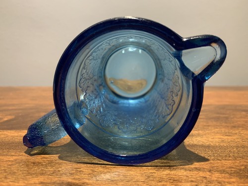 EAPG: Campbell & Jones 1885 Long Maple Leaf Electric Blue Creamer - Picture 5 of 6