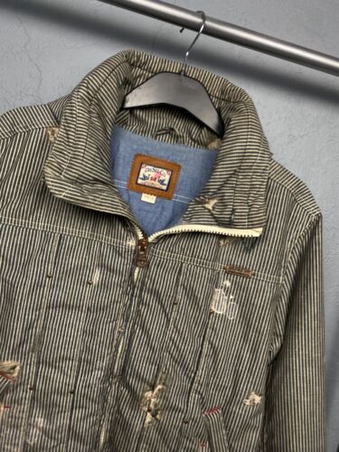 Diesel Vintage Mens Distressed Print Jacket Size L - Picture 2 of 15