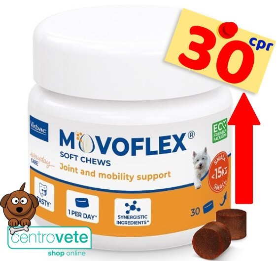 VIRBAC Movoflex Chews per Cani fino a 15 kg → 30 Compresse per Articolazioni