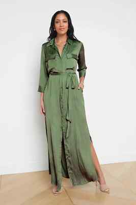 maxi shirt dress with slits on both sides PUELLA Women's Long Denim Maxi Shirt Dress with Side Slit Puella