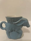 FRANKOMA POTTERY DEMOCRAT POLITICAL DEM ROBIN EGG BLUE 1982 CERAMIC DONKEY MUG