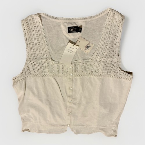 Double RL RRL Women’s Chic Cream Cotton Blend Lynn Cami Size 5 NWT - Picture 6 of 6