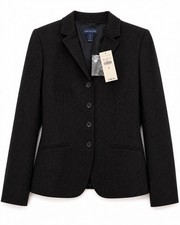 Ann Taylor NWT Black Wool Blend Blazer Jacket Womens Size 8 Career Work Wear