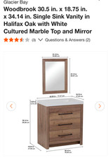 GlacierBay Woodbrook single sink vanity, Mirror & Faucet BRAND NEW openbx