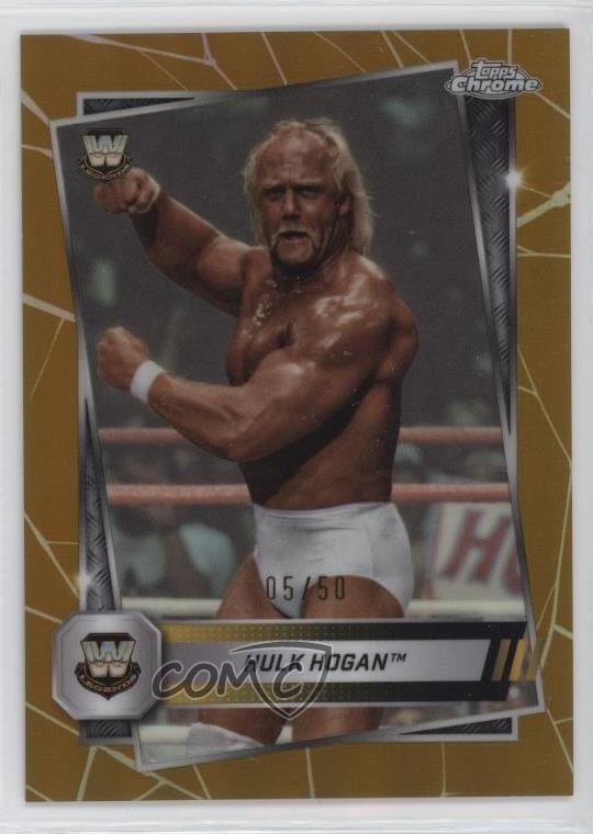 2025 Topps Chrome WWE Gold Refractor /50 Hulk Hogan #12